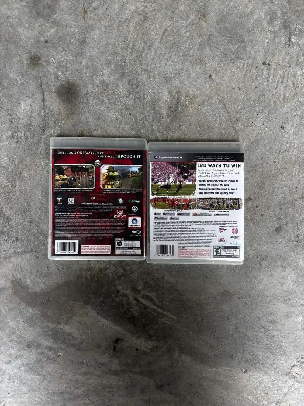 Brothers in Arms: Hell's Highway and NCAA Football 11 for PlayStation 3
